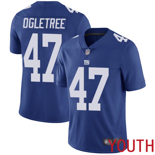 Youth New York Giants #47 Alec Ogletree Royal Blue Team Color Vapor Untouchable Limited Player Football NFL Jersey